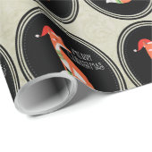 Orange Fox in Roter Weihnachtsmannmütze Frohe Weih Geschenkpapier (Rolleneckpunkt)