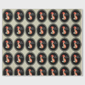 Orange Fox in Roter Weihnachtsmannmütze Frohe Weih Geschenkpapier (Flach)