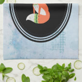 Orange Fox in Roter Weihnachtsmannmütze Frohe Weih Geschirrtuch (Gefaltet)