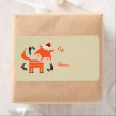 Orange Fox in Weihnachtsmannmütze Niedlich Retro W (Insitu)