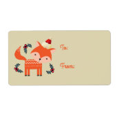 Orange Fox in Weihnachtsmannmütze Niedlich Retro W (Vorne)