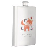 Orange Fox in Weihnachtsmannmütze Niedliche Whimsi Flachmann (Rechts)