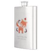 Orange Fox in Weihnachtsmannmütze Niedliche Whimsi Flachmann (Links)