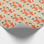 Orange Fox in Weihnachtsmannmütze Niedliche Whimsi Geschenkpapier (Ecke)
