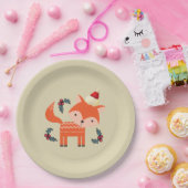 Orange Fox in Weihnachtsmannmütze Niedliche Whimsi Pappteller (Party)