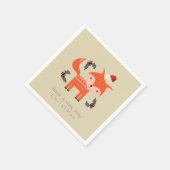Orange Fox in Weihnachtsmannmütze Niedliche Whimsi Serviette (Ecke)