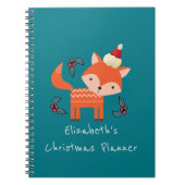 Orange Fox in Weihnachtsmannmütze Weihnachtspläne Notizblock (Vorderseite)
