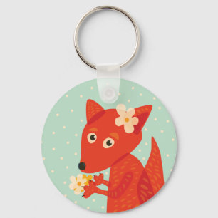 Orange Fox Kawaii Niedlich Kids Schlüsselanhänger