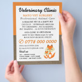 Orange Fox, Tierarzt, Veterinärdienst Flyer (Hand)