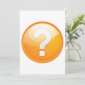 Orange Frage Mark Einladungen (Stehend Vorderseite)