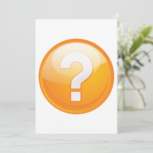 Orange Frage Mark Einladungen (Stehend Vorderseite)