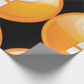 Orange Fragezeichen-Packpapier Geschenkpapier (Ecke)