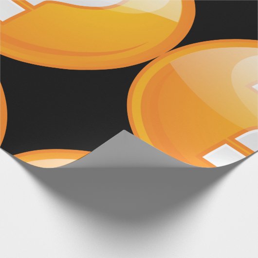 Orange Fragezeichen-Packpapier Geschenkpapier (Ecke)