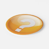 Orange Fragezeichen Papierplatten Pappteller (Schrägansicht)