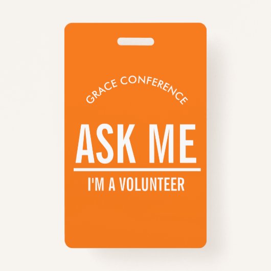 Orange Fragte mir, ich bin ein Freiwilliger-ID-Abz Ausweis (Vorderseite)