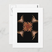 Orange Fraktal Art Floral Design Postkarte (Vorne/Hinten)
