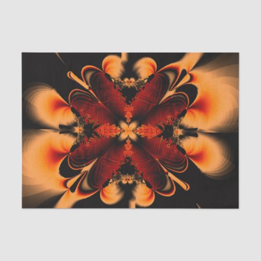 Orange Fraktal Blume Seidenpapier (Vorderseite)