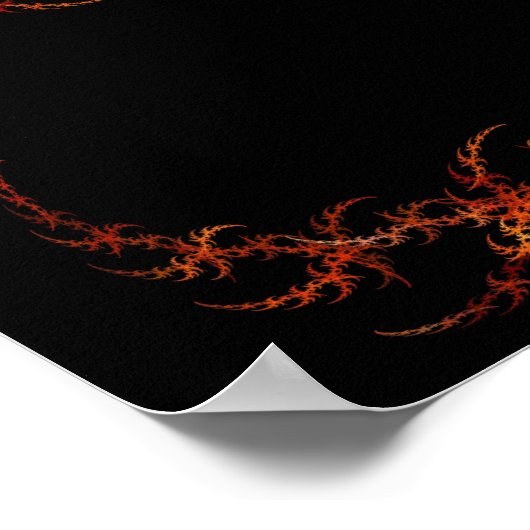 Orange Fraktal Fiery Border Leinwand oder Poster (Ecke)