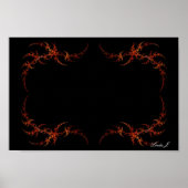Orange Fraktal Fiery Border Leinwand oder Poster (Vorne)