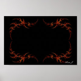Orange Fraktal Fiery Border Leinwand oder Poster