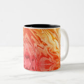 Orange Fraktal Tasse (VorderseiteRechts)