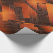 Orange Fraktal Wrapping Paper Geschenkpapier (Ecke)