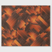 Orange Fraktal Wrapping Paper Geschenkpapier (Flach)