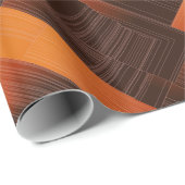 Orange Fraktal Wrapping Paper Geschenkpapier (Rolleneckpunkt)