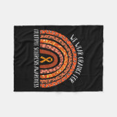 Orange Frau Rainbow Multiple Sklerose Awarenes Fleecedecke (Vorderseite (Horizontal))