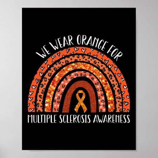 Orange Frau Rainbow Multiple Sklerose Awarenes Poster (Vorne)