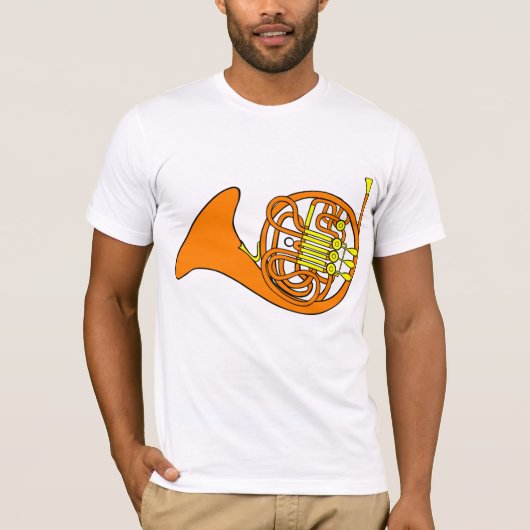 Orange French Horn Mens T - Shirt (Vorderseite)