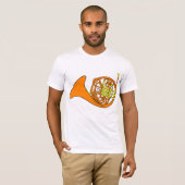 Orange French Horn Mens T - Shirt (Vorne ganz)