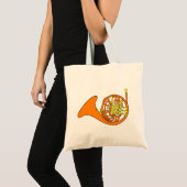 Orange French Horn Tote Bag Tragetasche (Vorderseite (Produkt))