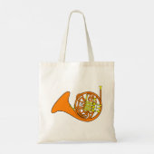 Orange French Horn Tote Bag Tragetasche (Rückseite)