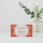 Orange Fresh Modern Tribal Muster Business Cards Visitenkarte (Stehend Vorderseite)