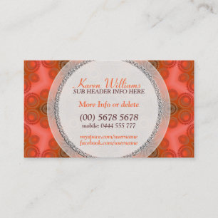 Orange Fresh Modern Tribal Muster Business Cards Visitenkarte