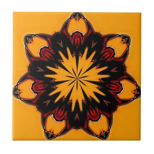 Orange Freude Fliese (Vorderseite)