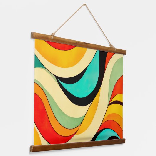 Orange & Friends Farbblende Wandteppich Mit Holzrahmen (Gewinkelt)