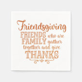 Orange Friendsgiving Serviette (Vorderseite)