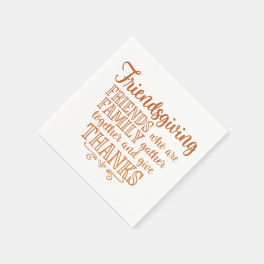 Orange Friendsgiving Serviette (Ecke)