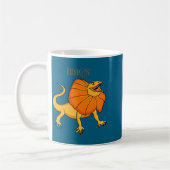 Orange Frilled Neck Lizard Cartoon Illustration Ba Kaffeetasse (Links)