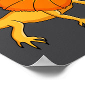 Orange Frilled Neck Lizard Cartoon Illustration Ba Poster (Ecke)