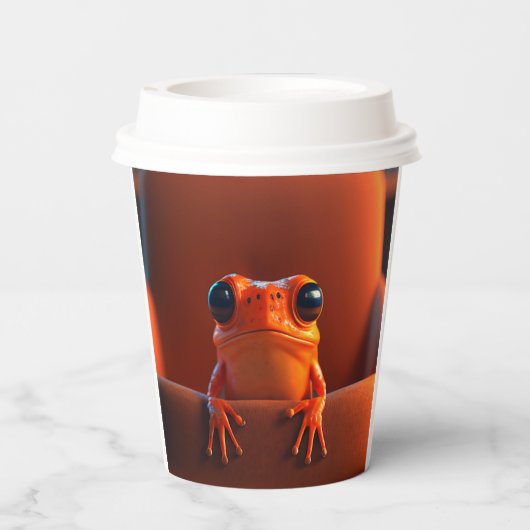 Orange Frog Pappbecher (Rückseite)