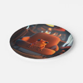 Orange Frog Pappteller (Schrägansicht)