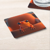 Orange Frog Rechteckiger Pappuntersetzer (angewinkelt)