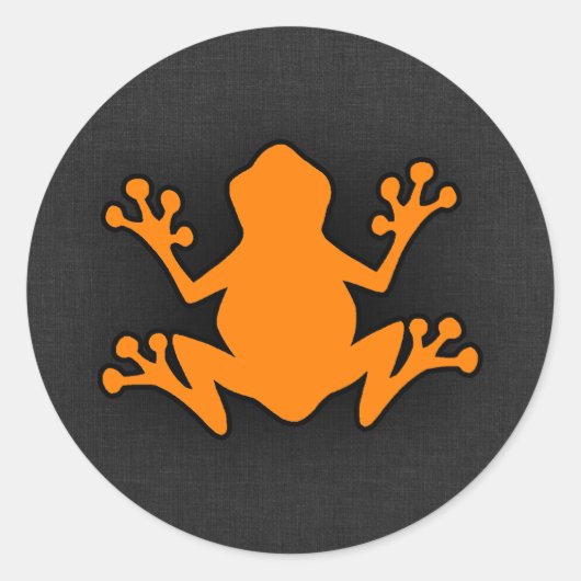 Orange Frog Runder Aufkleber (Vorderseite)