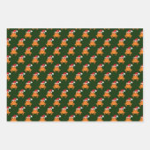 Orange Frog Weihnachtsmannmütze Cartoon Weihnachte Geschenkpapier Set (Vorderseite)