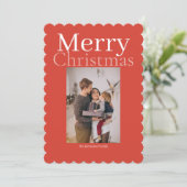 Orange Frohe Weihnachten Personalisierten Fotos (Stehend Vorderseite)