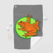 Orange Frosch Golf Handtuch (Insitu)