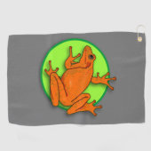 Orange Frosch Golf Handtuch (Horizontal)